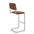 thumbnail image 4 of Pemberly Row Vegan Leather Bar Height Stool (Set of 2) in Brown, 4 of 5