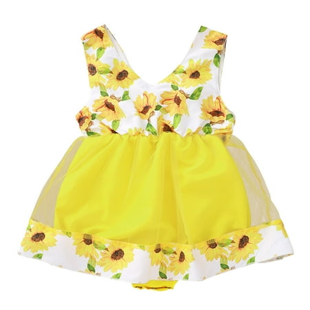 

JDEFEG Cardigans for Toddler Girls 2T Toddler Girls Summer Sleeveless Flowers Prints Tulle Dresses Romper Princess Dress Girl Chest for Dress Up Clothes White 68
