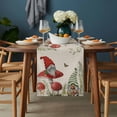 thumbnail image 2 of Gnomes Mushroom Table Runner - 48 Inch Long, Kitchen Dining Table Runner Dresser Scarves, Farmhouse Vintage Leaves Plants Butterfly Farmhouse Decor for Coffee Tables Wedding Party Banquet, 2 of 8