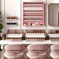 thumbnail image 3 of Advwin Wall Mounted Nail Polish Rack, 6-Tier Wood Display Shelf Organizer for Nail Polish, Tattoo Ink, Figurines, Makeup and More, Pink, 3 of 7