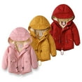 thumbnail image 4 of Godderr 3-10 Years Old Boys Girls Hooded down Jacket Coats for Kids,Padded Thickened Hoodie Winter Coats Jacket,Long-Sleeved Zipper Button Cardigan Jacket Tops, 4 of 5
