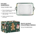 thumbnail image 2 of Yayeee Canvas Storage Basket with Handles for Shelves Fabric Bins Closet Organizer, Green Christmas Gingerbread, 2 of 8
