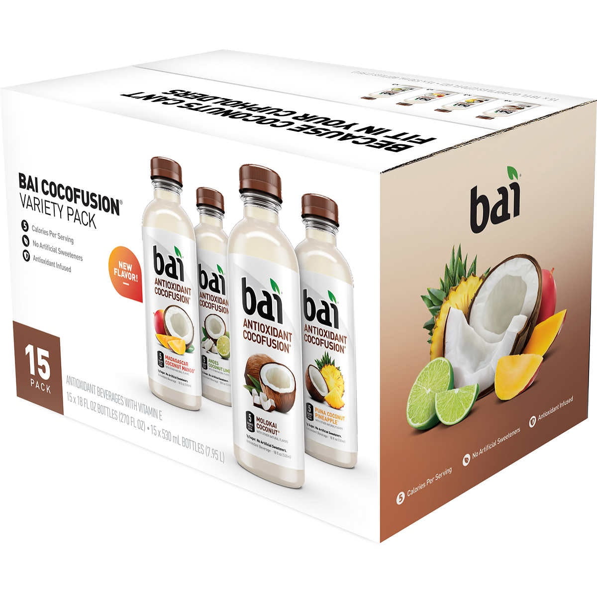 Bai Antioxidant Cocofusion Variety Pack, 18 Fluid Ounce (15 Count