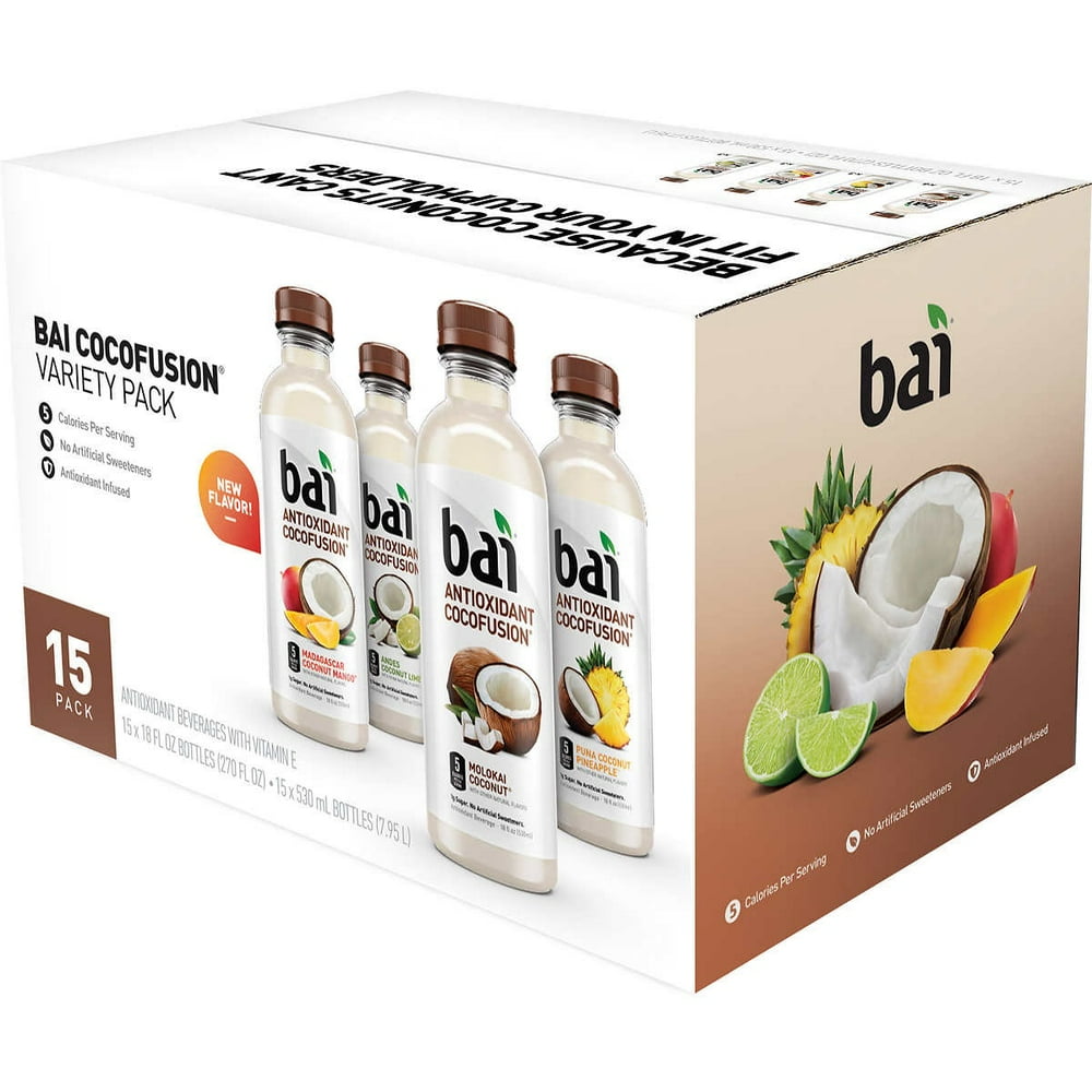 Bai Antioxidant Cocofusion Variety Pack, 18 Fluid Ounce (15 Count