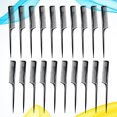 thumbnail image 4 of 20 Pcs Hairdressing Pointed Tail Comb Bright Color Anti-Static Hair Comb Hair Cutting Comb Barber Tool (Black), 4 of 8
