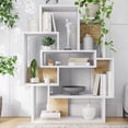 thumbnail image 3 of Ada Home Decor Furniture Multiple Tier Open Shelf White Oak Bernard Modern Bookcase, 3 of 7