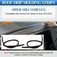 thumbnail image 7 of 2pcs Rubber Roof Drip Moulding Side Finish Seal Strip for Honda Civic Sedan 4-Door 2012-2015 74306TR0A01 74316TR0A01, 7 of 7