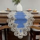 thumbnail image 5 of Camino de mesa de encaje azul para decoración de habitaciones, impermeable y resistente al aceite, para comedor, zapatero, mantel largo, regalo festivo, decoración de interiores, camino de mesa de pol, 5 of 6
