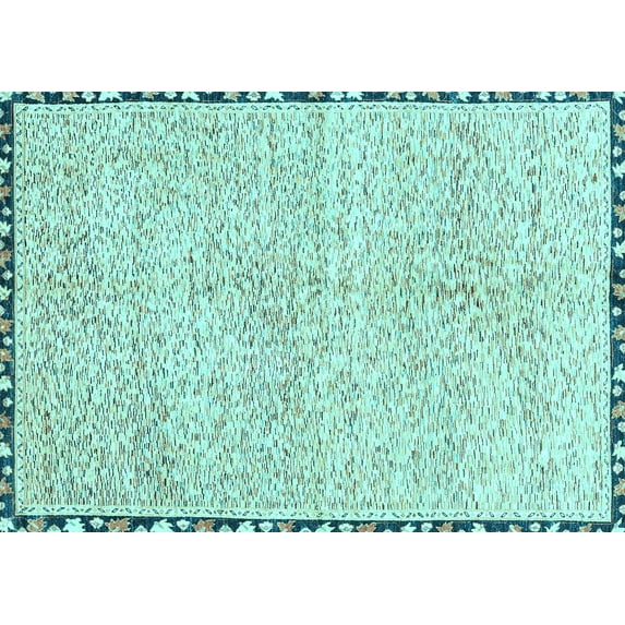 Ahgly Company Indoor Rectangle Abstract Light Blue Modern Area Rugs, 8' x 10'
