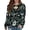 C-Green, variant on Tiweut Sweatshirt for Women Floral Print Sweatshirt Loose Pullover Hoodless Crewneck Long Sleeve Tops
