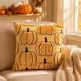 thumbnail image 6 of PoyoKee Fall Pillow Covers 18x18, Halloween Pumpkin Corduroy Throw Pillow Covers, Embroidered Pillowcase for Sofa Thanksgiving Halloween Indoor Decor, 6 of 9