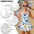 thumbnail image 6 of Xixirimido Abstract Floral Print Girls One-piece Swimsuits Sleeveless Swimwear with Skirt & Built-in Shorts Hawaiian Beach Vacation Modest Bathing Suit, 10-11 Years, 6 of 7