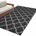 thumbnail image 2 of 3x5 Washable Area Rug, Black Plaid Non-Slip Rectangle Rug for Living Room Bedroom, Retro Country Moroccan National Geometrical Plaid Indoor Low Pile Floor Mat for Home Decor, 2 of 9