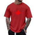 thumbnail image 2 of Lopecy-Sta Shirts for Men Round Neck Pullover Short Sleeved Canadian Flag T-Shirt Canada Pride Maple Leaf Vintage Graphic Tee Top Independence Day T-Shirt Top, 2 of 5