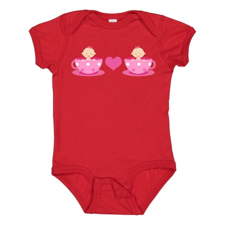 

Inktastic Tea Cup Twin Girls Gift Baby Girl Bodysuit