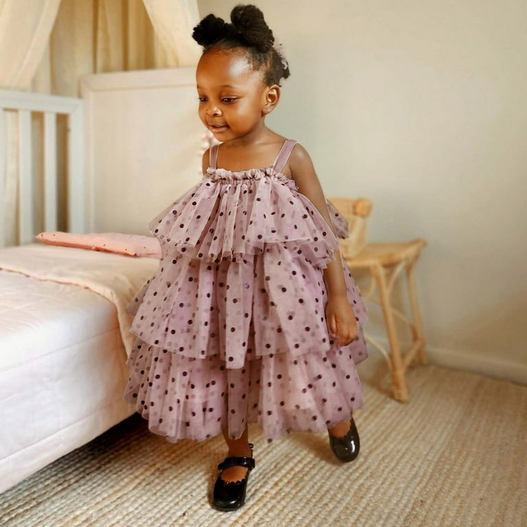 Jajaho Polka Dot Tutus For Girls Dress 3 Layers Sleeveless Fluffy Tiered Dress Toddler Baby Girl Clothes 6m-6y Versatile Dresses, Infant Girl's, Size: