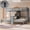 Gray, variant on Mintazer Twin over Twin over Twin Bunk Bed with Desk, Bunk Bed with Reading Lamp and Storage Shelves, White