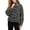 Z2 Black, variant on Norvella Womens Gingham Jacket Cropped Zip Front Funnel Neck Long Sleeve Relaxed Fit Bomber Coat Casual Lightweight Outerwear