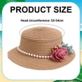 thumbnail image 2 of Sombrero de 56-58cm de circunferencia, sombrero protector solar para mujer, sombrero para sol y playa, Sombrero de Paja de verano, conjunto de sombrero para el sol y bolsa de paja, 2 of 5