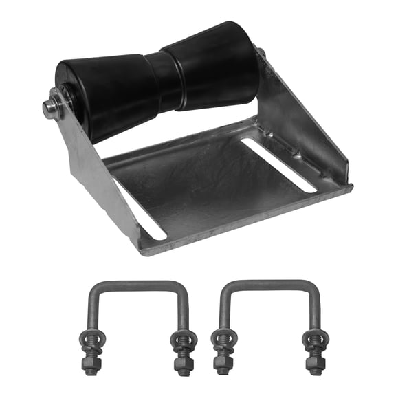 Extreme Max 3006.7158 Boat Trailer Keel Roller and Bracket Kit for 2x3 Cross Members - 8" Rubber Roller, Black
