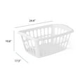 Starplast 1.5Bushel Rectangular Plastic Laundry Basket, White, 6 Pack