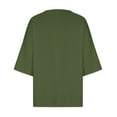 thumbnail image 4 of Sakmal Women Green Shirt Graphic 3/4 Sleeve Shirts Crew Neck Blouses Women's Tops, 4 of 6