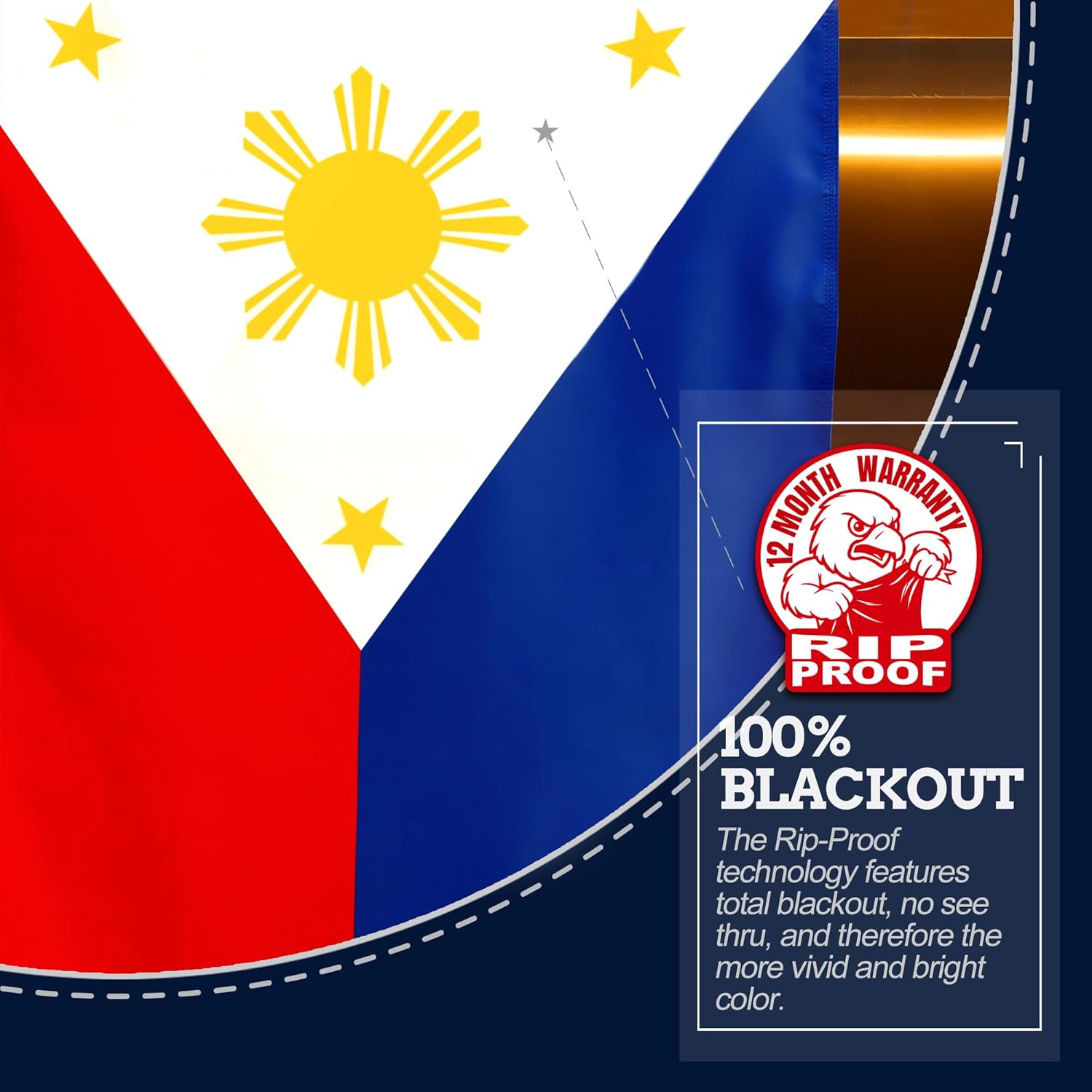 Anley Rip-Proof Technology Double Sided 3-Ply Philippines Flag 3x5 Foot - Filipino Philippine National Flags