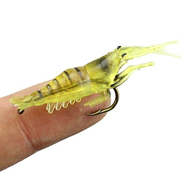 Wweixi Bait Shrimp Hook Fishing Lures Soft Plastic Fishing Lure Bionic  Shrimp for Perch Snakehead TYPE2 