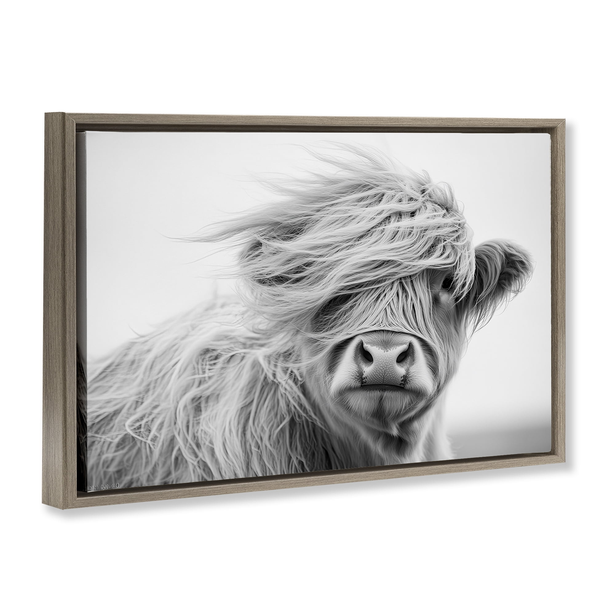 Stupell Industries Easy Breezy Highland Brown Framed Floater Canvas Wall Art, design by Tina LeCour