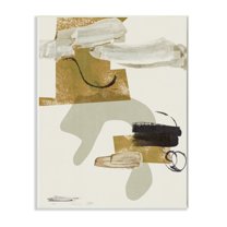 Stupell Industries Unique Curved Shape Abstraction Brown Tan Black Abstract Painting Unframed Art Print Wall Art, 13 x 19