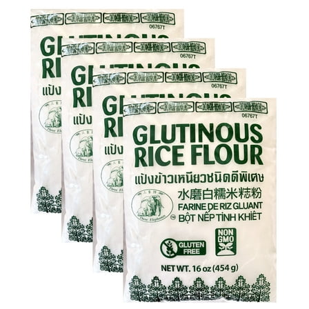 Three Elephants Dried Glutinous Rice Flour 16 oz (Pack of 4)
