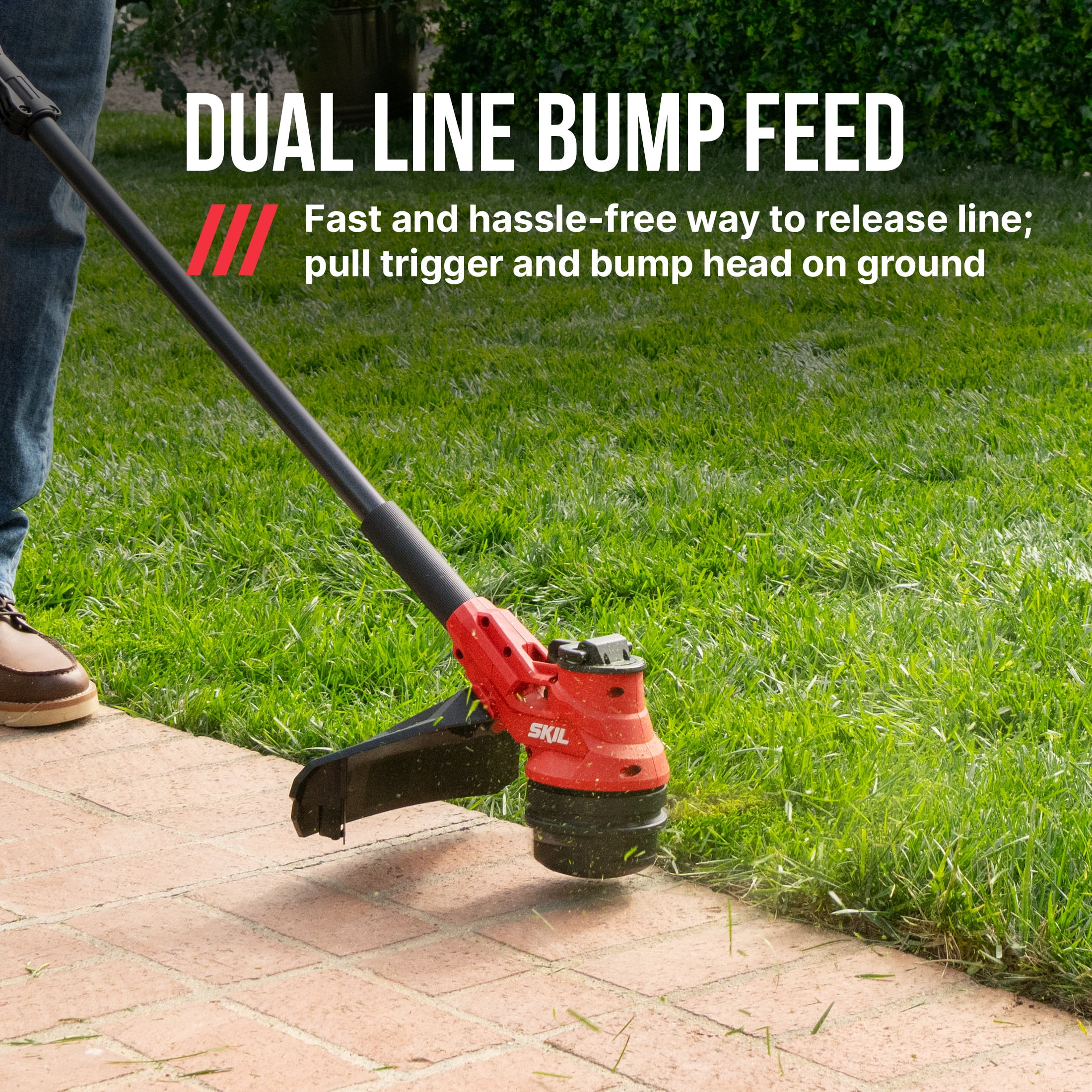 SKIL PWR CORE 40V Brushless 15-Inch String Trimmer Kit with 2.0Ah Battery and 60W Charger, LT4832C-10