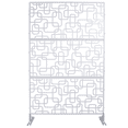 thumbnail image 4 of Tcbosik Metal Privacy Screen, Outdoor Freestanding Privacy Decorative Divider, Ideal for Patio, Deck, Garden, 76"H x 48"W, White, 4 of 8