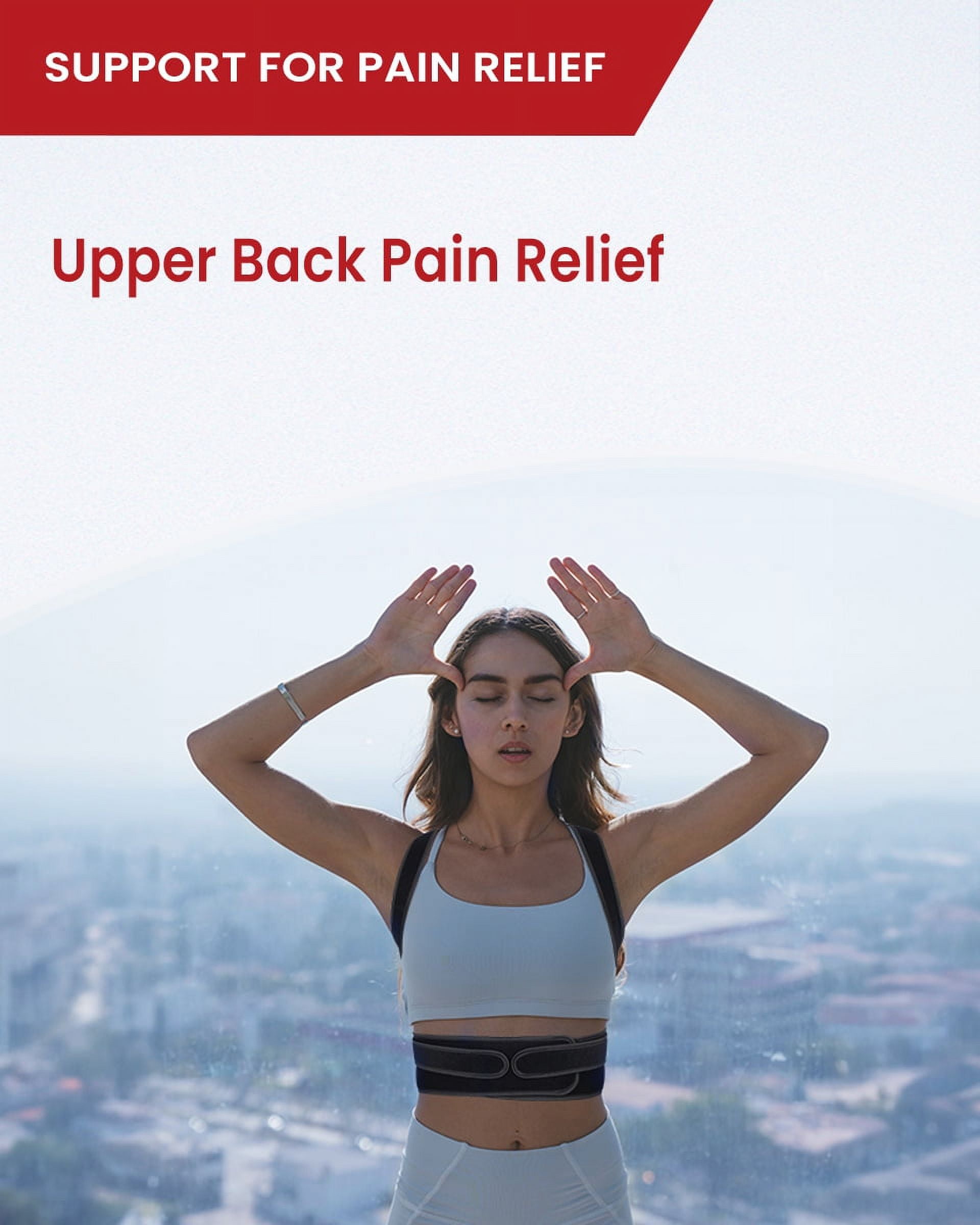 Back Brace Posture Corrector for Women and Men, Lower and Upper Back Pain Relief, Hunchback and Scoliosis Straightener with 2 Removable Metal Splints Support, Adjustable Straps Belt Waist Trainer