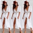 thumbnail image 4 of Cárdigan tipo kimono de playa larga para mujer, traje de baño de bikini con frente abierto y cordón (xxxl) Rojo Verde Cocina, Decoración y Otros, 4 of 5
