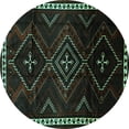 thumbnail image 1 of Ahgly Company Machine Washable Indoor Round Persian Turquoise Blue Traditional Area Rugs, 7' Round, 1 of 4
