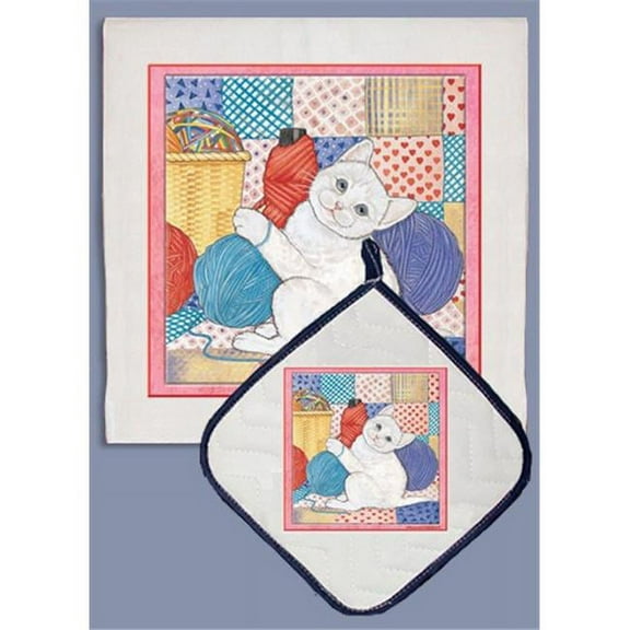 Pipsqueak Productions DP943 Cat Dish Towel And Pot Holder Set