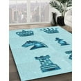thumbnail image 2 of Ahgly Company Indoor Round Patterned Electric Blue Area Rugs, 5' Round, 2 of 6