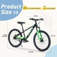 thumbnail image 3 of Aukfa 24" Kids Mountain Bike with Suspension Fork, Disc Brakes, MTB Frame, Ages 9–12,Blackish Green, 3 of 7