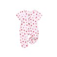 thumbnail image 1 of Qiylii Valentine's Day Baby Girls Romper Love Heart Print Short Sleeves Button Jumpsuit, 1 of 9