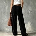 thumbnail image 5 of Women Corduroy Wide Leg Trousers Sevevn Button Fly Mid Rise Loose Fit Pants With Flap Front Pockets, Diverse Solid Color Selections For Dating Shopping And Semi‑Casual Daily Dressing, 5 of 6