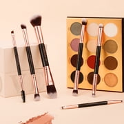 Docolor 12-in-6 Dual-Ended Makeup Brush Set - 6 Travel-Size Eye & Face Brushes with Case
