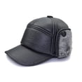 thumbnail image 3 of WHAMVOX Ear Muffs For Men Beret Ear Cover Pu Polyester Lining Black Middle-aged Winter Use 1Pcs, 3 of 8