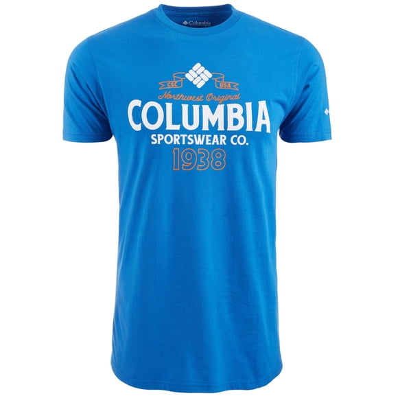 Columbia Mens Sportswear co. 1938 Graphic T-Shirt, Blue, Small
