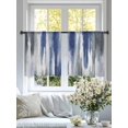 thumbnail image 3 of Sheer Curtains 54 Inches Long 2 Panels, Watercolor Blue Grey Oil Painting Art Rod Pocket Curtain Voile Draperies, Modern Abstract Light Filtering Window Treatment for Living Room Kitchen Bedroom, 3 of 8