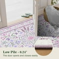 thumbnail image 6 of Astorug 6x9 Ft Purple Floral Area Rug - Machine Washable Low Pile Non-Slip Carpet, Boho Vintage Farmhouse Decor for Living Room, Bedroom, Nursery & Office, 6 of 9
