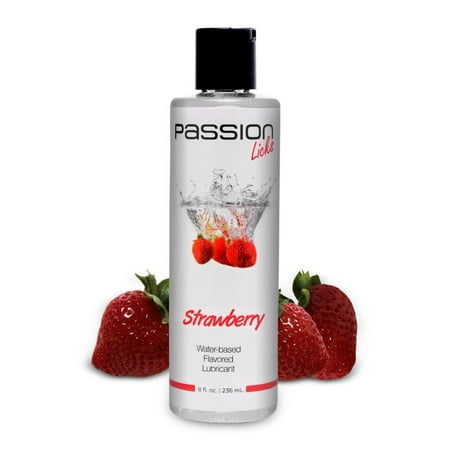 Passion Licks Strawberry Water Based Flavored Lube - 8 Fl. Oz. / 236
