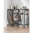 thumbnail image 4 of 3-Tier Bathroom Shelf, Storage Rack for Small Space, with 3 PP Shelf Liners, Removable Hook, Extendable Design, Ink Black and Translucent, 4 of 6