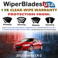 thumbnail image 2 of 2013 Honda CR-Z Beam Wiper Blades Wipers w/1yr Warranty (Set of 2) (WiperBladesUSA), 2 of 5