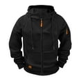 thumbnail image 4 of Men's Casual Long-Sleeve Zip-Up Hoodie Jacket, Black, Size M, 4 of 4